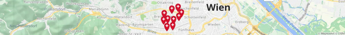 Kartenansicht für Apotheken-Notdienste in der Nähe von 1150 - Rudolfsheim-Fünfhaus (Wien)